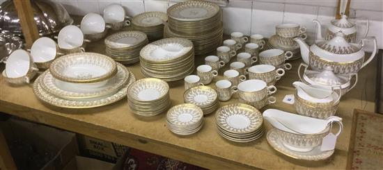 Royal Worcester dinner, tea and coffee service, gilt on white ground (approx 100 pieces)